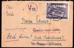1948: kleinformatiger zensurierter Brief als Irrläufer nach ...