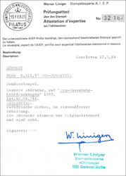 KEHRDRUCKBOGEN 1953, 6 offizielle ET-Stempel, Bef.Liniger