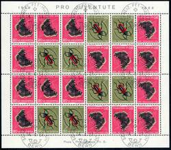 KEHRDRUCKBOGEN 1953: PTT-MUSEUM, 9 Stempel Herzstück gestempelt