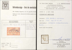 1850-1854: ORTSPOST/POSTE LOCALE/RAYON, 62 Einzelwerte und 3 Paare, ...