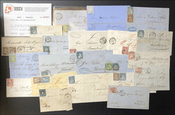 1850-1862: variantenreiches Lot, dabei auch Auslandsfrankaturen, 1 ...