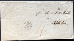 BADEN 10 MARS 1850, grossformatiger Umschlag nach Kölliken mit 4 ...