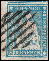 LUZERNER RAUTE, feinst auf 3-seitig breitrandiger Marke, SBPV Att ...