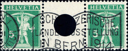 Maschinenstempel BERN, von der Unterlage abgelöst