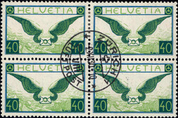 40Rp.blau/gelbgrün, ZÜRICH LUFTPOST
