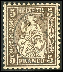 5655146: Schweiz Sitzende Helvetia gezähnt