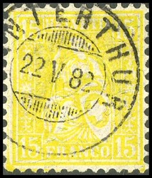 5655146: Schweiz Sitzende Helvetia gezähnt