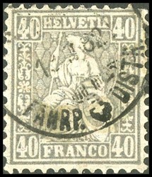 5655146: Schweiz Sitzende Helvetia gezähnt