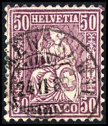 5655146: Schweiz Sitzende Helvetia gezähnt
