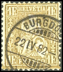 5655146: Schweiz Sitzende Helvetia gezähnt