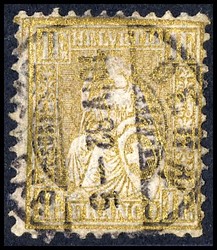 5655146: Schweiz Sitzende Helvetia gezähnt