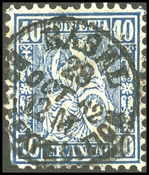 5655146: Schweiz Sitzende Helvetia gezähnt