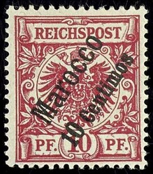 10 Centimos auf 10 Pfennig Krone/Adler, ungebraucht, tadellos, ...