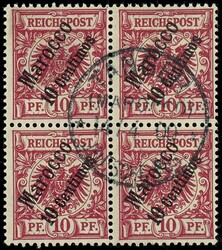 10 Centimos auf 10 Pfennig Krone/Adler, lilarot (UV hellzinnober ...