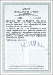 3 Pfennig bis 80 Pfennig Germania mit Aufdruck "Specimen Marocco" und ...