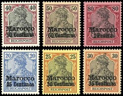 Amtlich nicht ausgegeben: 20 Pfennig bis 80 Pfennig Germania mit ...