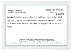 2 Silbergroschen blau, gegitterter Grund, vollrandiges und ...