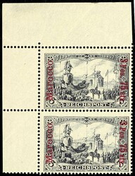 3 Pes.75 cts. auf 3 Mark schwarzviolett, Typenpaar, postfrisch, ...