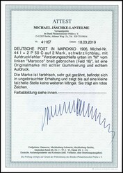 2 Pes. 50 Cts. auf 2 Mark schwärzlichblau, Aufdruckfehler ...