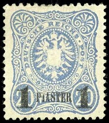1 PIASTER auf 20 Pfennig, ungebraucht, ohne Gummi, kleine Mängel, ...