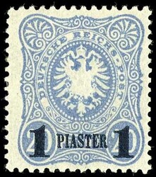 1 Piaster auf 20 Pfennig, Aufdruck blauschwarz, tadellos ungebraucht ...