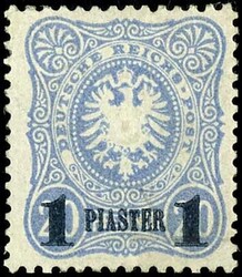 1 Piaster auf 20 Pfennig, Aufdruck blauschwarz, tadellos ungebraucht ...