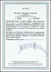 1 1/4 Piaster auf 25 Pfennig Krone/Adler, lebhaftorangebraun, ...