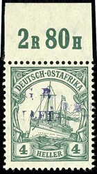 4 Heller Kaiseryacht dunkelgrün, Aufdruck schwärzlichviolett, ...