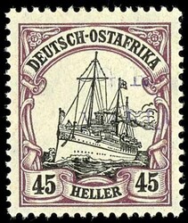 45 Heller, Aufdruck schwärzlichviolett, tadellos postfrisch, tiefst ...
