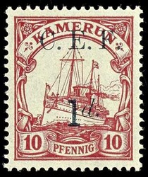 10 Pfennig lebhaftrotkarmin, schwarzer Aufdruck, postfrisch, ...