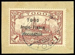 1 Mark Kaiseryacht mit dreizeiligem Aufdruck "TOGO / Anglo - French / ...