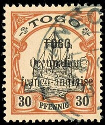 20, 25, 30 Pfennig mit Aufdruck TOGO Occupation franco-anglaise, ...