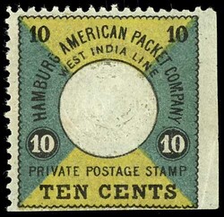 10 Cents Hapag schwarz/graugrün/dunkelgelb, ungebraucht, tadellose ...