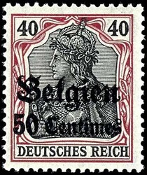 50 C. auf 40 Pfennig Germania, Friedensdruck, postfrisch, geprüft ...