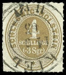 4 Schillinge Ziffern im Oval, hellockerbraun, farbfrisches gut ...