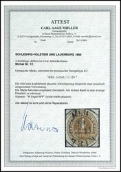 4 Schillinge Ziffern im Oval, hellockerbraun, farbfrisches gut ...