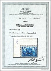 2 Mark Deutsches Reich mit Bdr.-Aufdruck "Danzig", schwärzlichblau, ...
