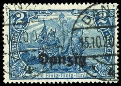 2 Mark Deutsches Reich mit schwarzem Buchdruck-Aufdruck "Danzig", ...