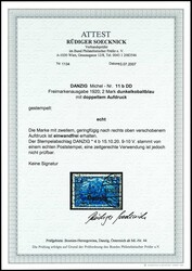 2 Mark Deutsches Reich mit schwarzem Buchdruck-Aufdruck "Danzig", ...