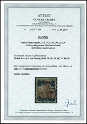 2 Mark auf 35 Pfennig mit Netzunterdruck, hell-(grün)grau, Spitzen ...