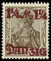 1 1/4 Mark auf 3 Pfennig mit Netzunterdruck, lebhaftlilagrau, Spitzen ...