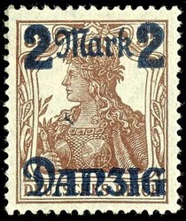 2 Mark auf 35 Pfennig Germania, Abart "ohne Netzunterdruck", ...