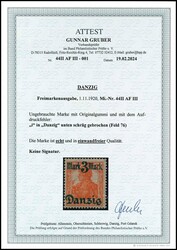3 Mark auf 7 1/2 Pfennig Germania, tadellos ungebraucht, mit ...