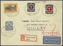 1930, 2 R-LP-Briefe ab Danzig Langfuhr 27.11.30 via Berlin 28.11. und ...