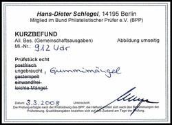 2 Pf Ziffer senkr. Oberrandpaar, ungebraucht, Gummimängel, die obere ...