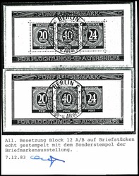 Blockausgabe "Briefmarkenausstellung, Berlin", Blockpaar - je auf ...