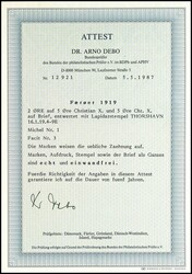 2 ÖRE auf 5 Öre und Mi. 67 auf Ortsbrief von THORSHAVN vom 16.1.19, ...