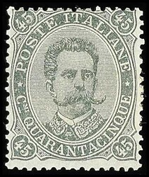 45 C. grauoliv, ungebraucht mit größerer Haftstelle, Mi. 1.800.-  ...