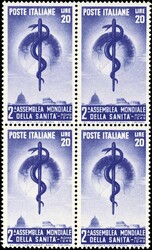 20 L. Weltgesundheitskongress, postfrischer 4er-Block, Mi. 200.-  ...