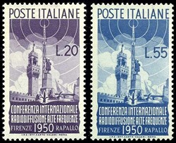 20 Lire und 55 Lire "Internationale Radiokonferenz in Florenz und ...